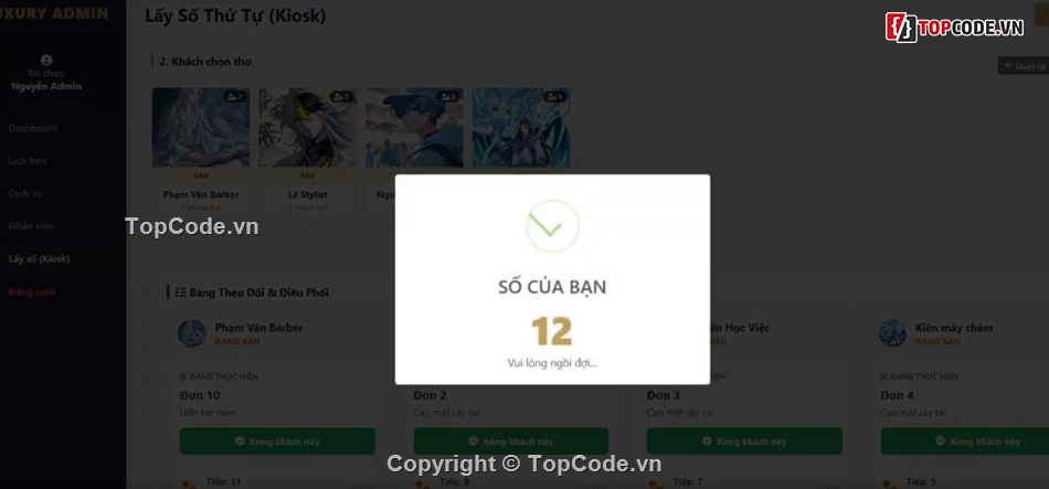 Website quản lý,quản lý cửa hàng,cắt tóc
